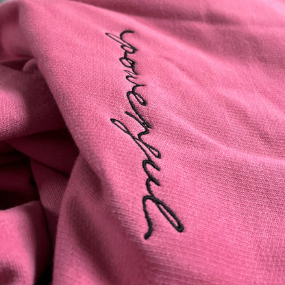 powerful embroidered sweatshirt - pink