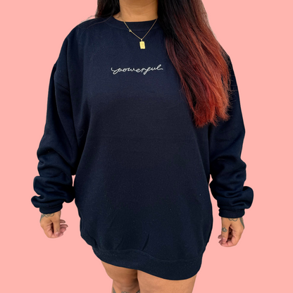 powerful embroidered sweatshirt - navy