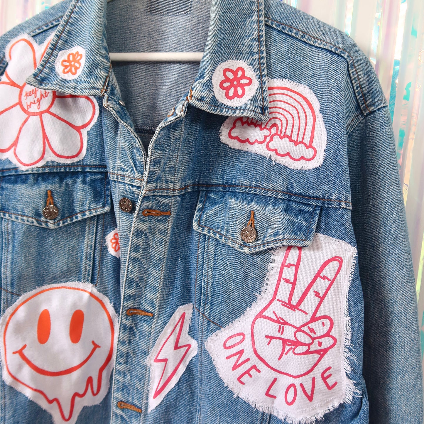 hippie heart denim jacket