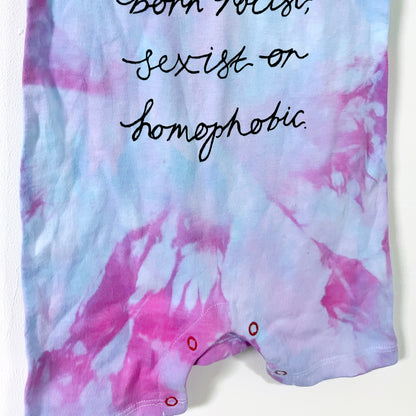 hate is taught tie dye baby bodysuit
