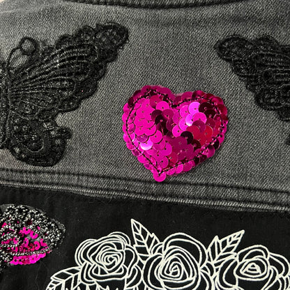 kind heart, fierce mind, brave spirit denim jacket