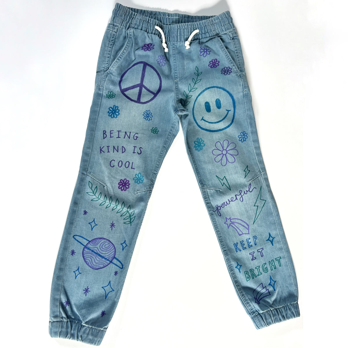 kids hippie heart jeans