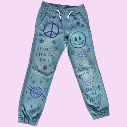 kids hippie heart jeans