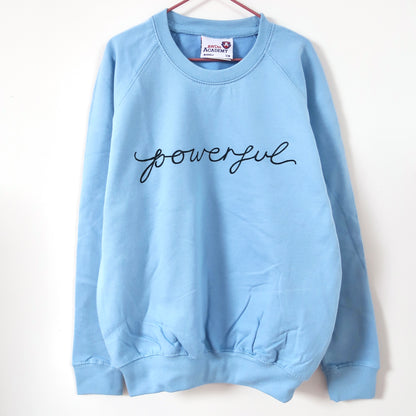 powerful - kids sweatshirt - blue