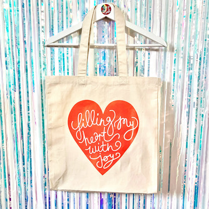 filling my heart with joy - large tote bag