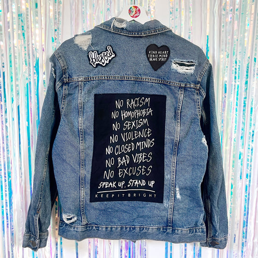 stand up, speak up denim jacket