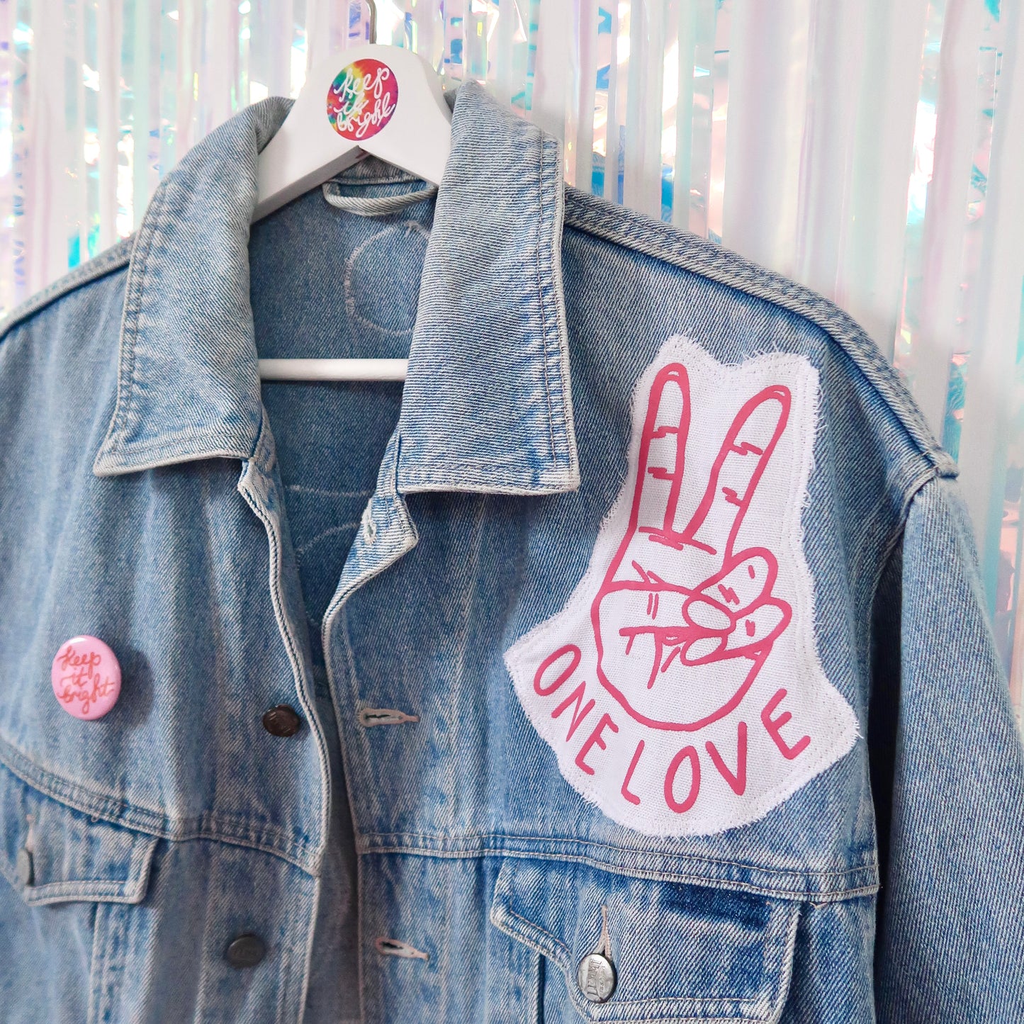 hippie heart denim jacket