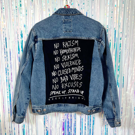 stand up, speak up denim jacket