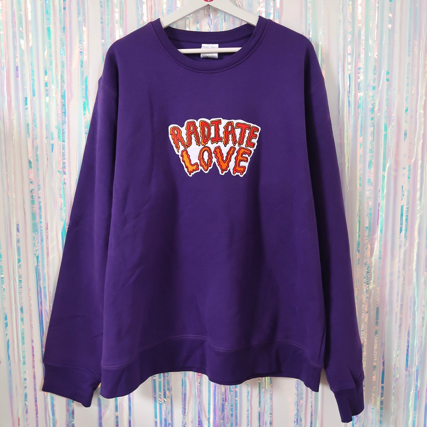 radiate love embroidered sweatshirt - purple