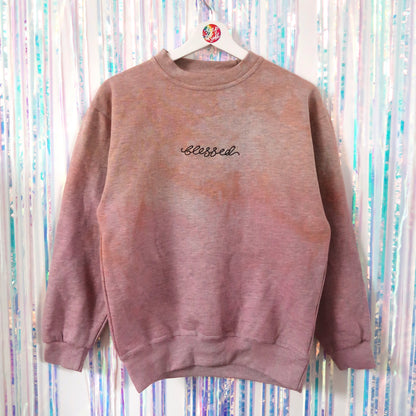 blessed embroidered sweatshirt - tie dye