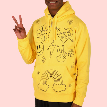 hippie heart hand-painted hoodie