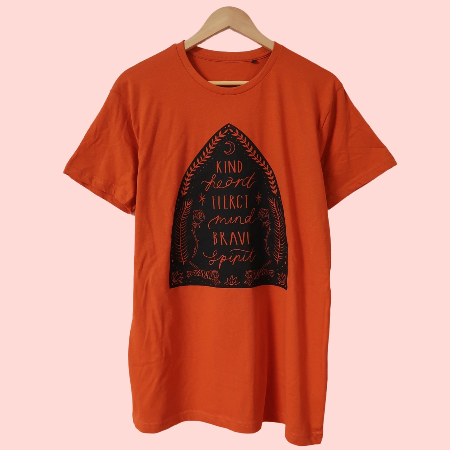 kind heart, fierce mind, brave spirit t-shirt - orange