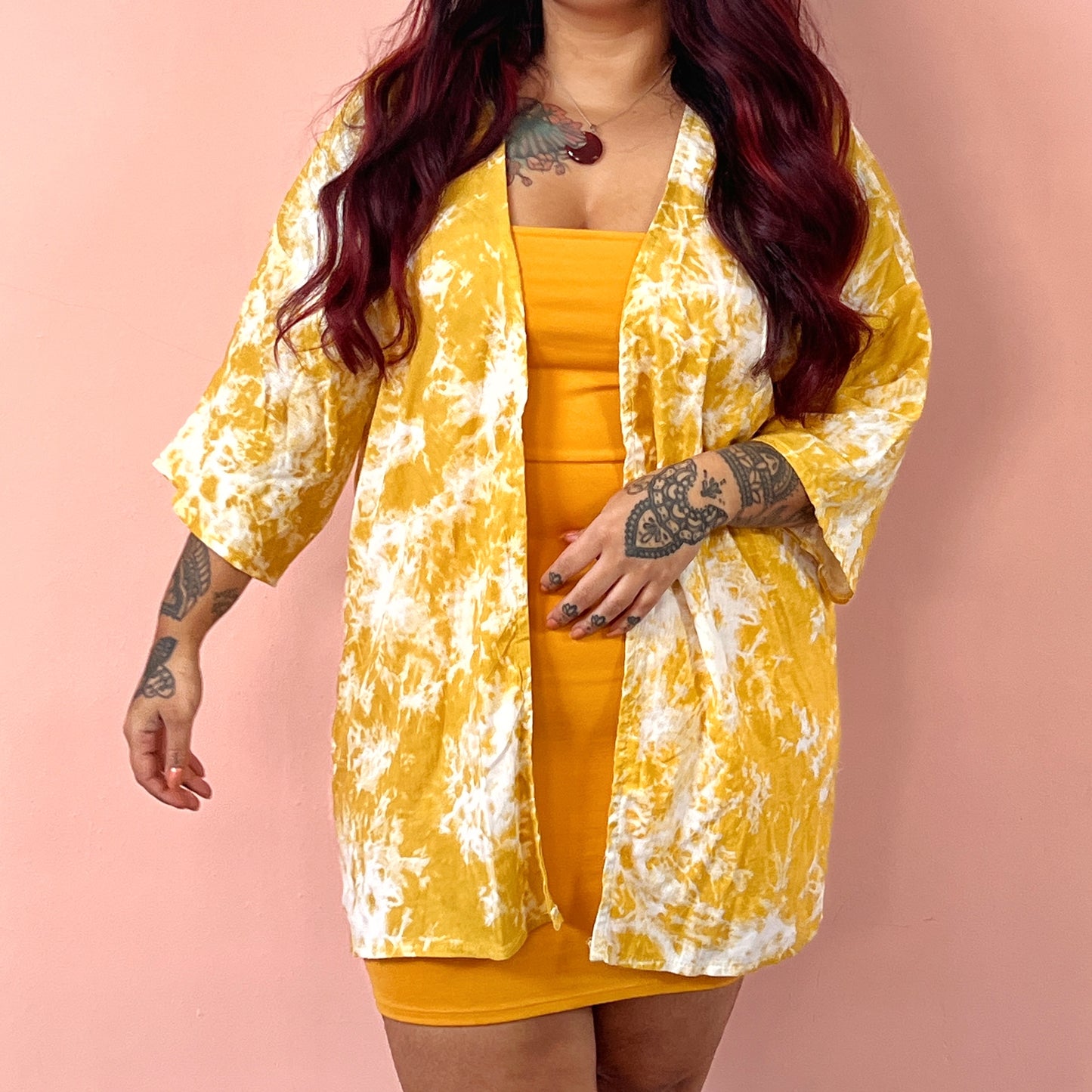 protect your energy tie dye kimono top
