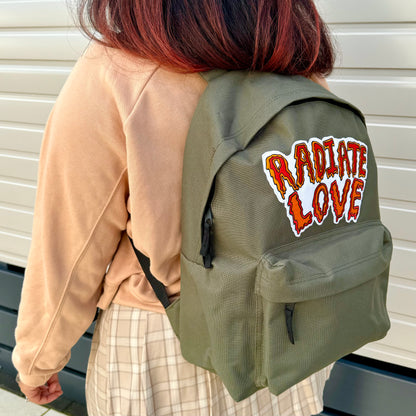 radiate love backpack - khaki green