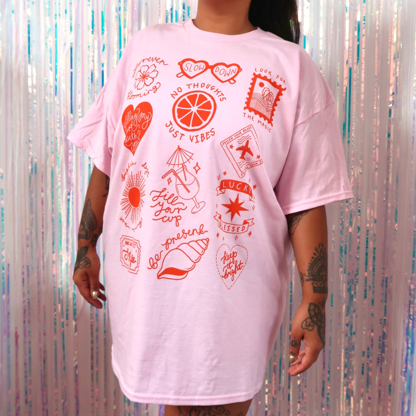 brighter days t-shirt - pink & orange