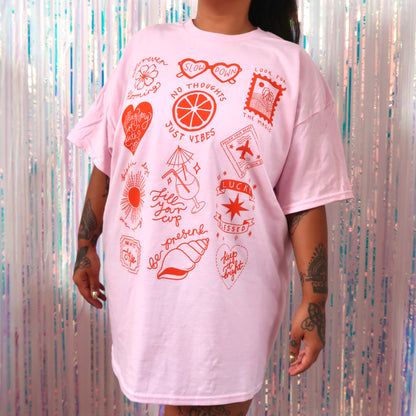 brighter days t-shirt - pink & orange