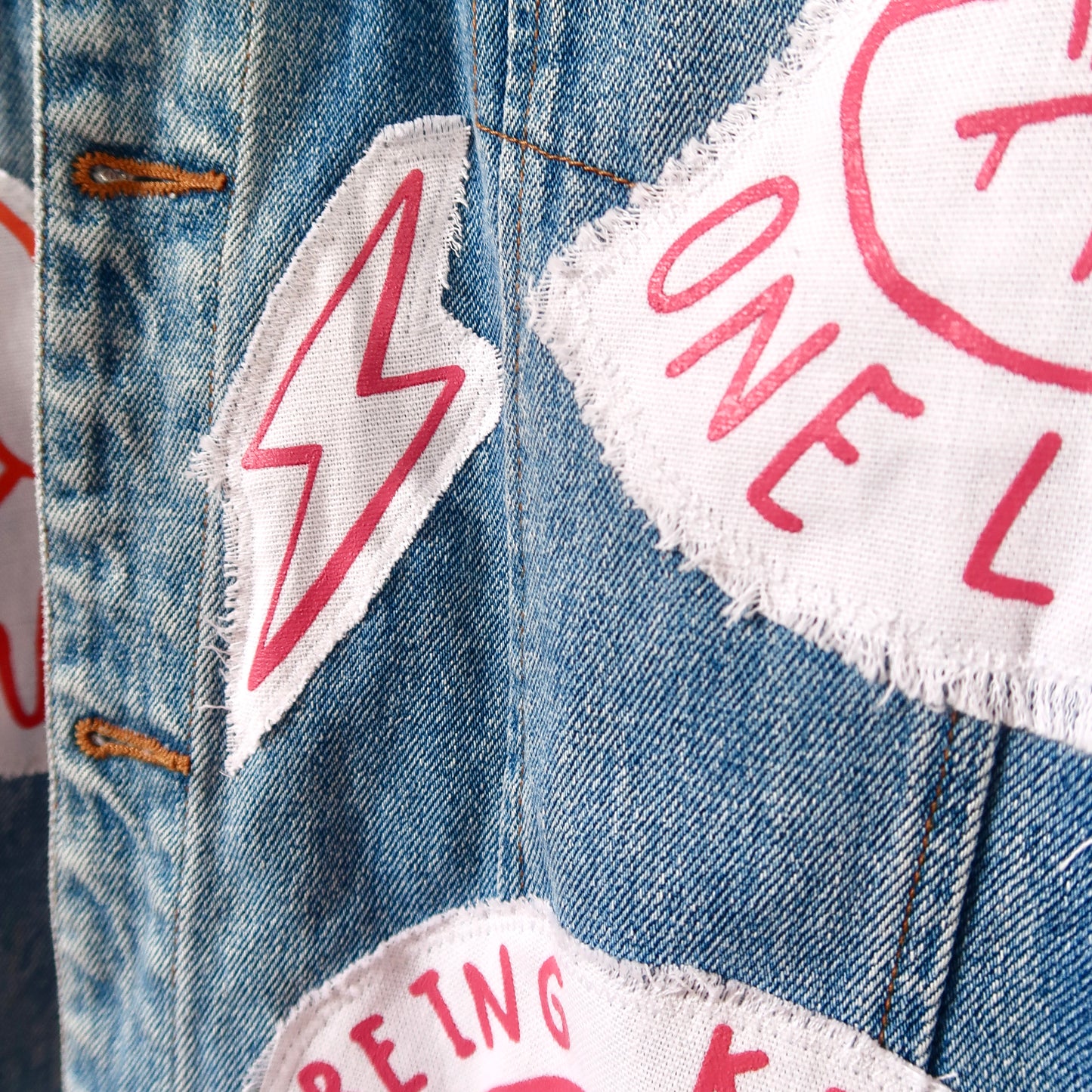 hippie heart denim jacket