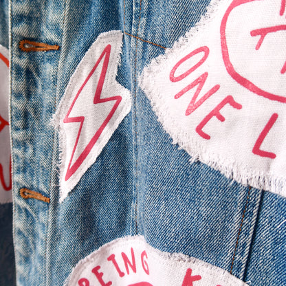 hippie heart denim jacket