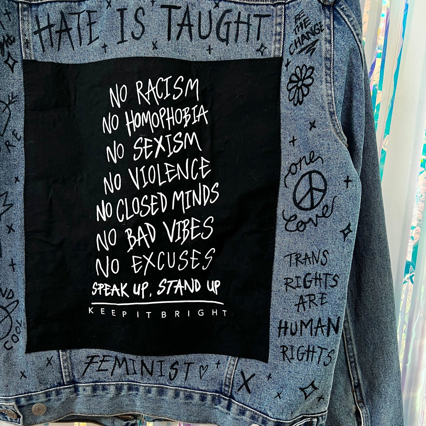 stand up, speak up denim jacket