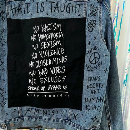 stand up, speak up denim jacket