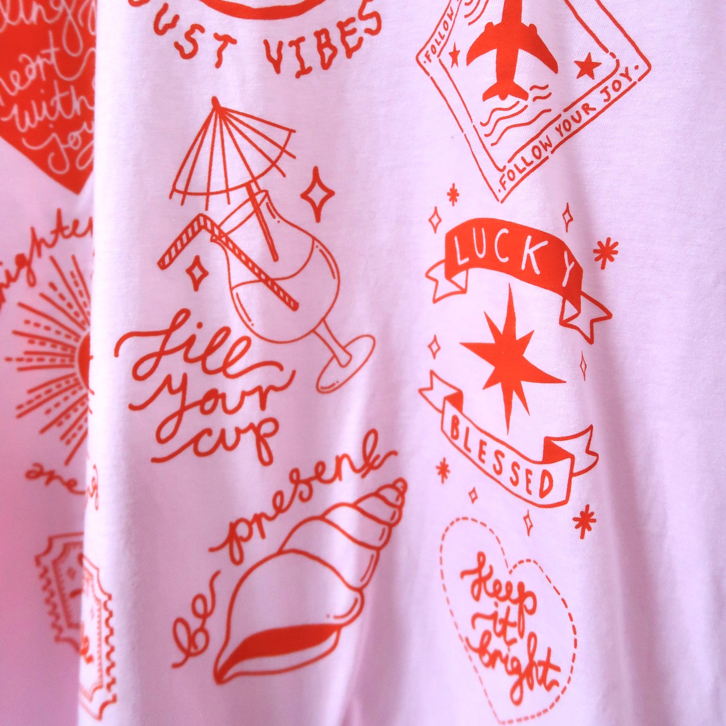 brighter days t-shirt - pink & orange