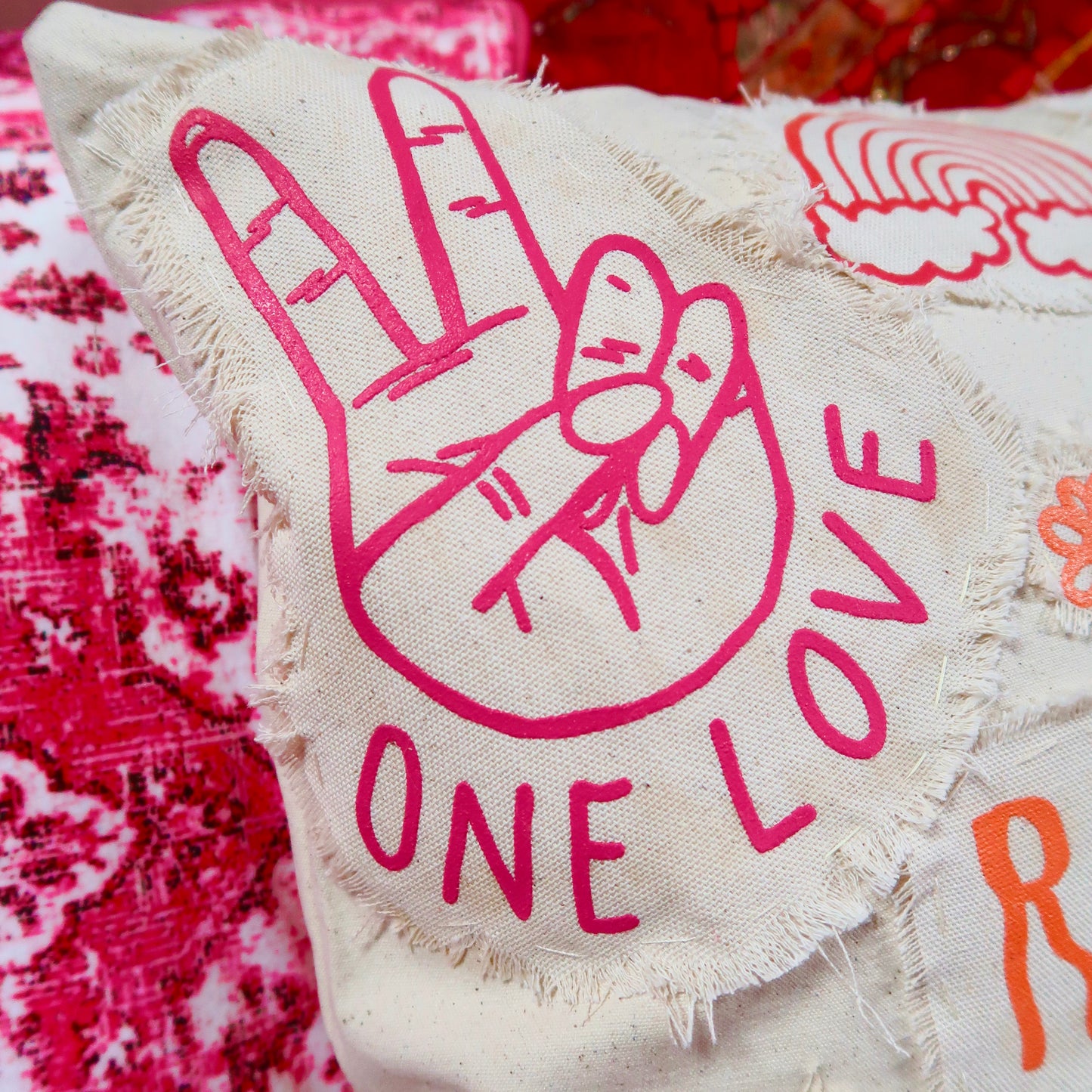 hippie heart cushion