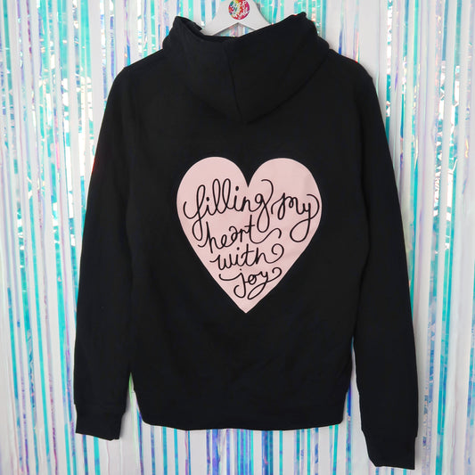 filling my heart with joy pullover hoodie - black