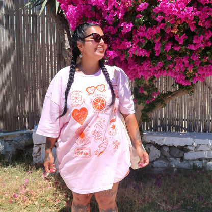 brighter days t-shirt - pink & orange