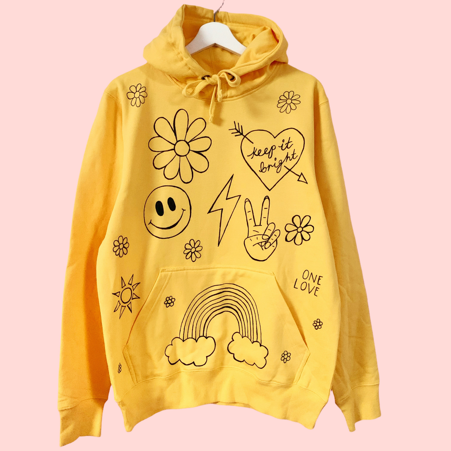 hippie heart hand-painted hoodie
