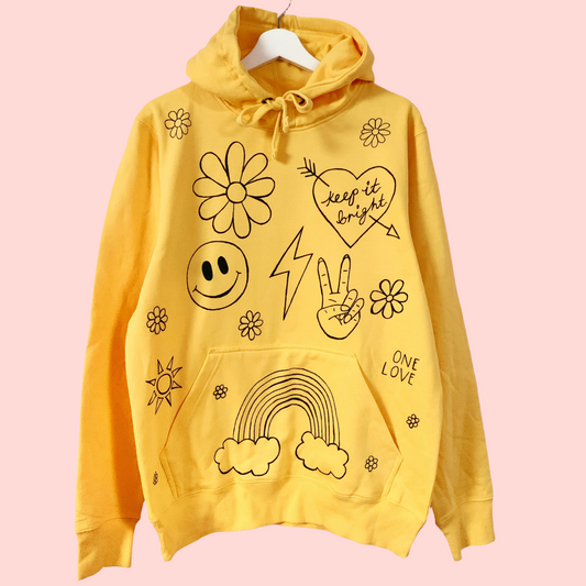 hippie heart hand-painted hoodie