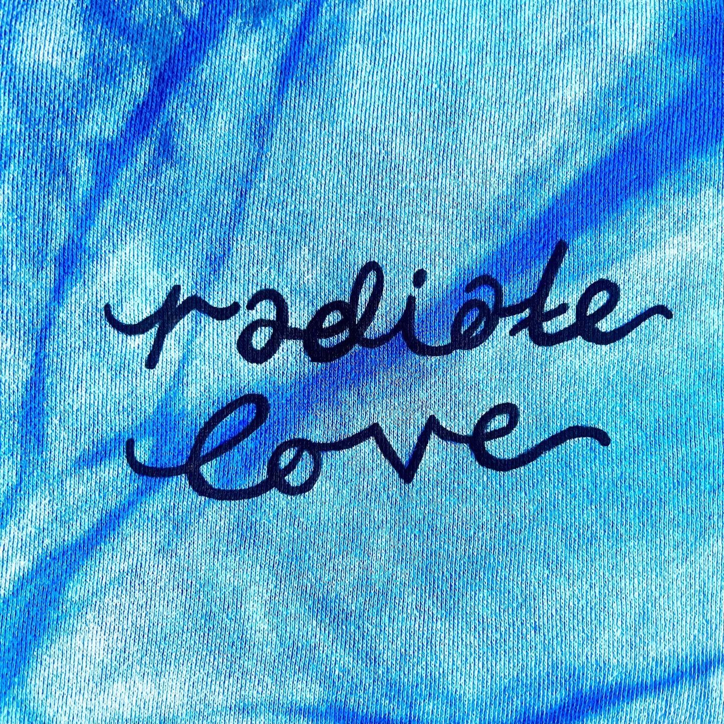 radiate love tie dye onesie - blue