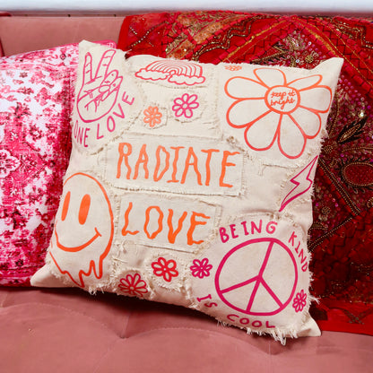 hippie heart cushion