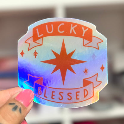 lucky & blessed sticker
