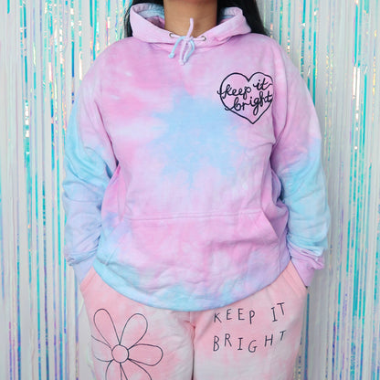 keep it bright tie dye hoodie - M