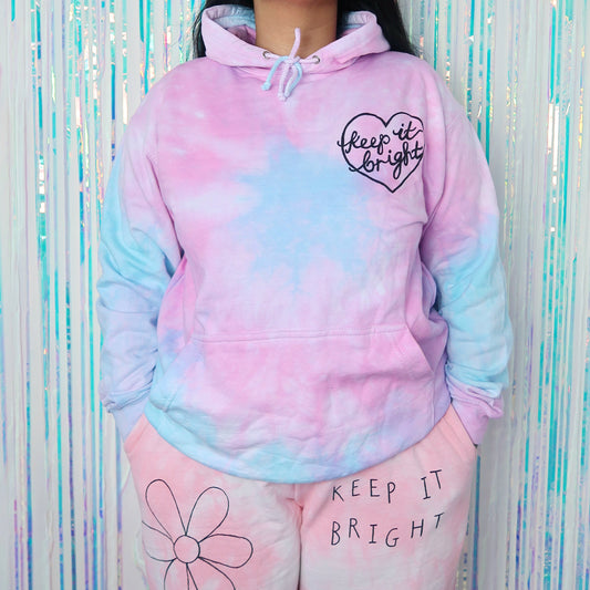 keep it bright tie dye hoodie - M
