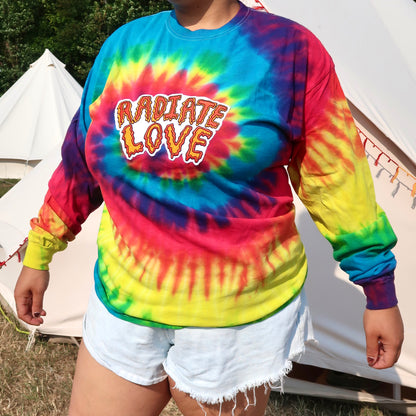 radiate love tie dye long sleeve top