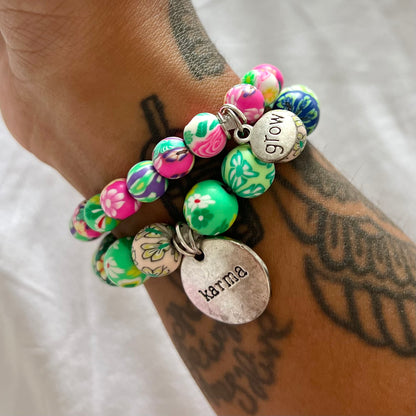 floral affirmation bracelets