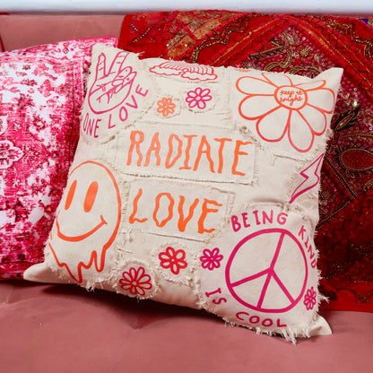 hippie heart cushion