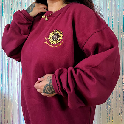 be your own sunshine embroidered sweatshirt - burgundy