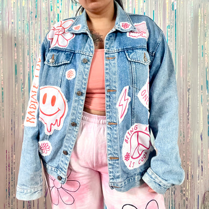 hippie heart denim jacket