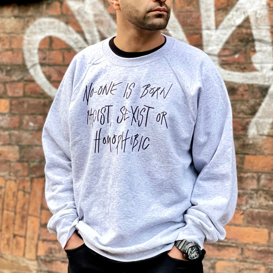 hate is taught sweatshirt - grey