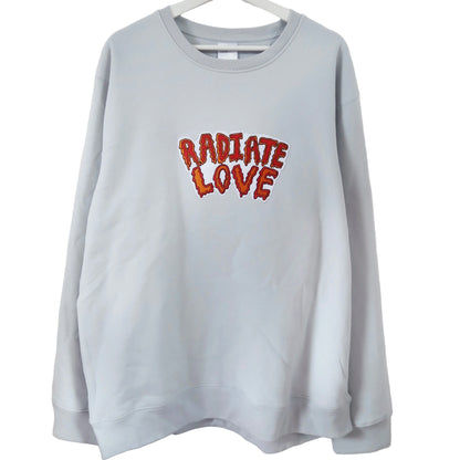 radiate love embroidered sweatshirt - lightest blue