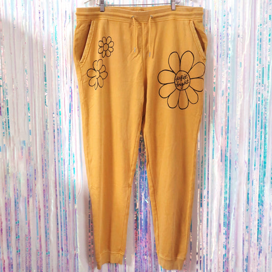 flower power lounge pants - yellow