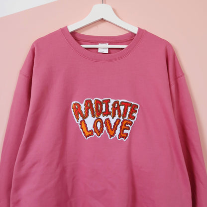radiate love embroidered sweatshirt - deep pink
