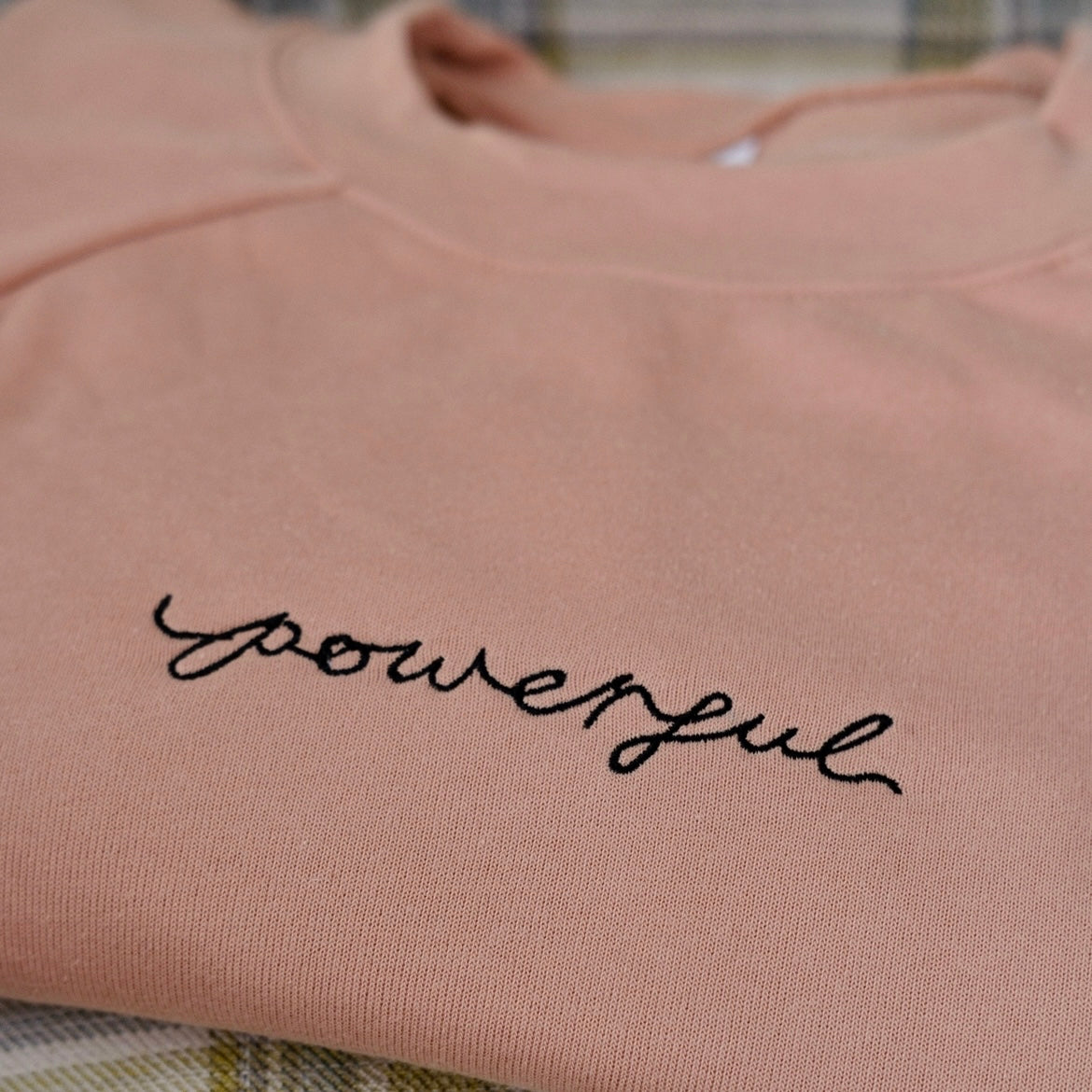 powerful embroidered crop sweatshirt - beige