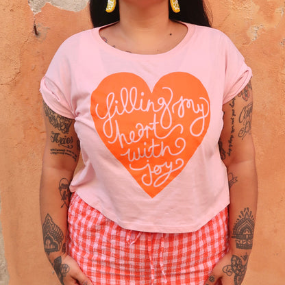 filling my heart with joy crop top