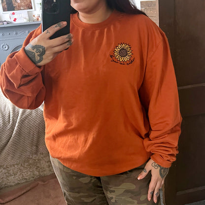 be your own sunshine embroidered sweatshirt - burnt orange