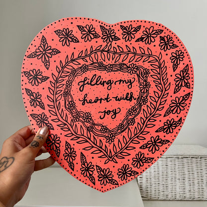 filling my heart with joy - heart canvas