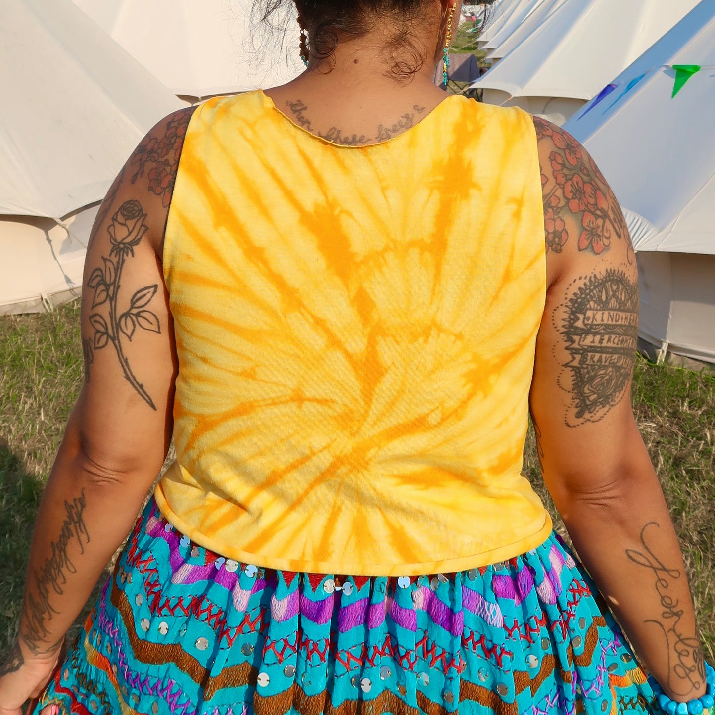 keep it bright tie-dye crop top - sunshine yellow