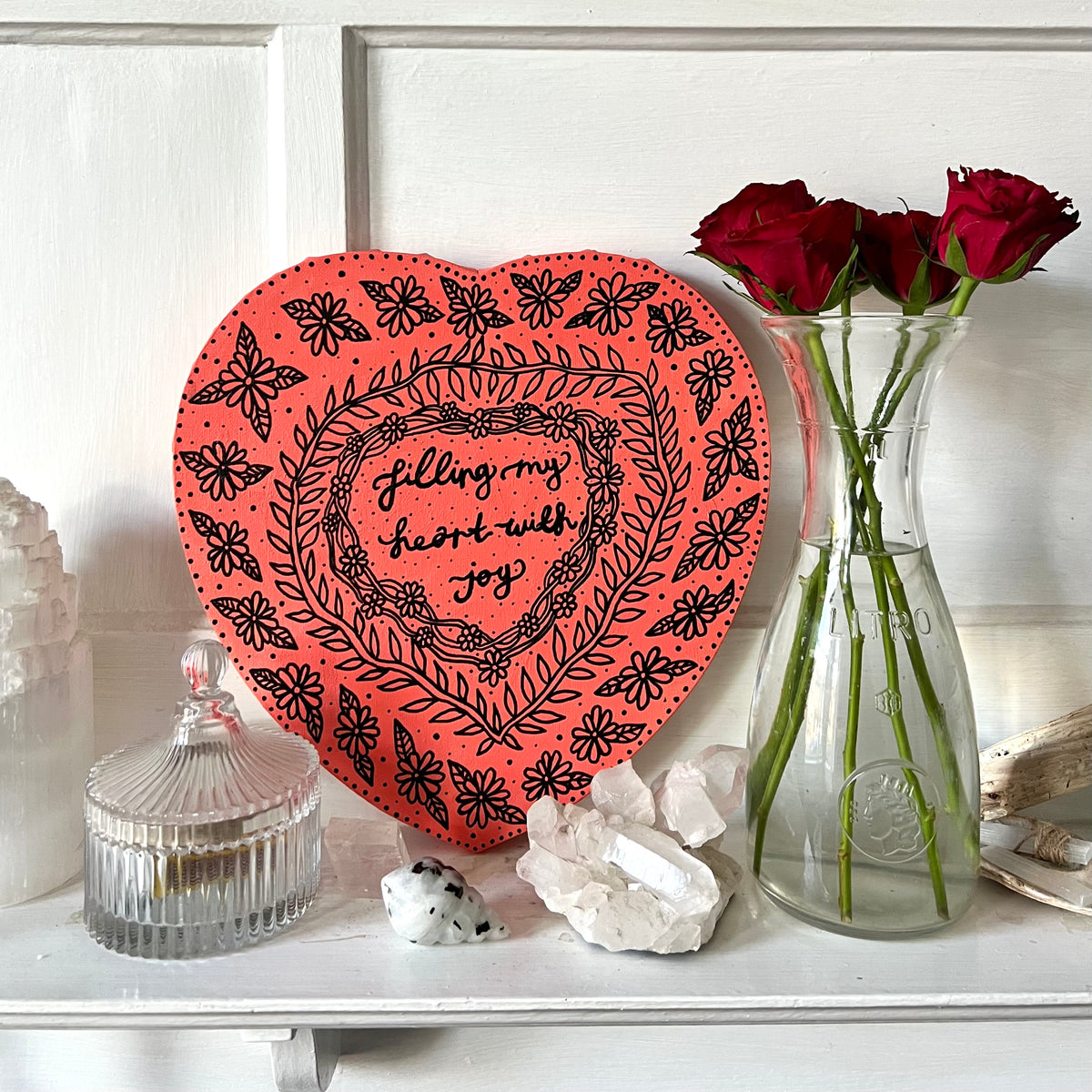 filling my heart with joy - heart canvas